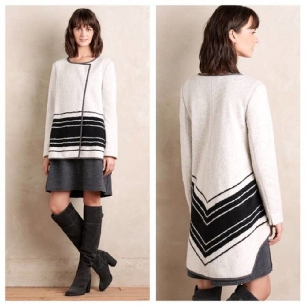 Anthropologie Elevenses Ardsley Wool Blend Jacket L